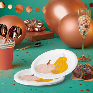 Two Pumpkins Paper Plate