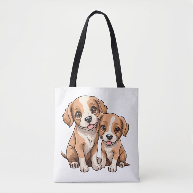 TWO PUPPIES Tote Bag (Front)