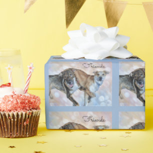 Two Puppy Friends Wrapping Paper