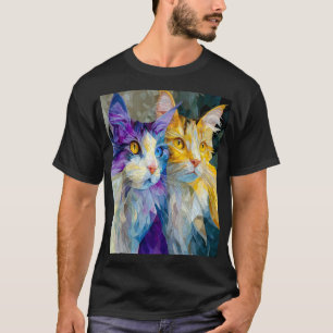 Two Purple and Yellow Cats T-Shirt