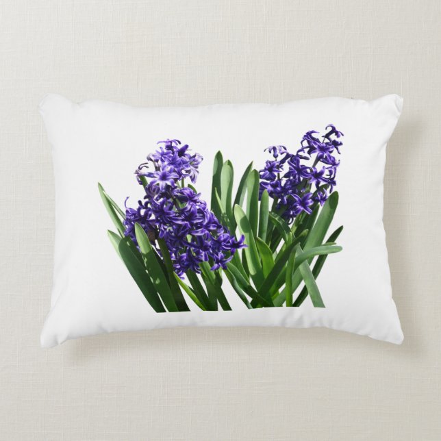 Two Purple Hyacinths Decorative Cushion (Front)