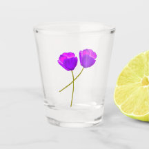 Two Purple Lilac Poppy Flowers Illustration