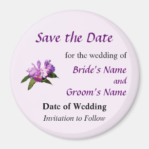 Two Purple Orchids Save the Date Magnet