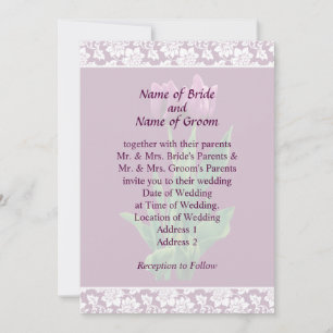 Two Purple Tulips Wedding Invitation Set