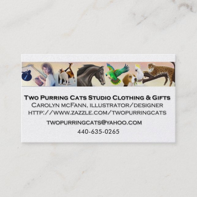 Two Purring Cats Studio Business Cards (Front)