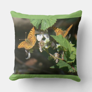 Two Queen of Spain fritillary Butterflies Pillow