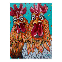 Two Quirky Roosters