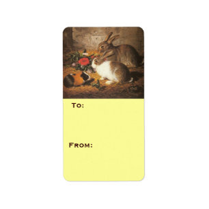 Two Rabbits and a Guinea Pig Label