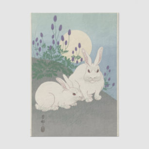 Two Rabbits at Full Size by Ohara Koson Tissue Paper