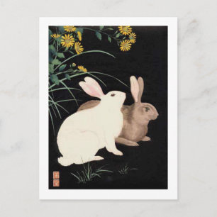 Two Rabbits at Night Postcard