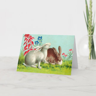 Two rabbits holiday card