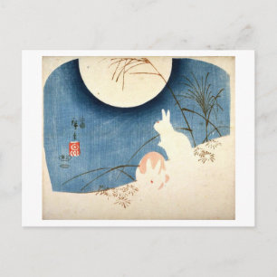 Two Rabbits in the Pampas Grass Postcard