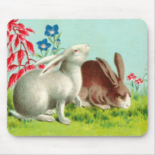 Two rabbits mouse mat