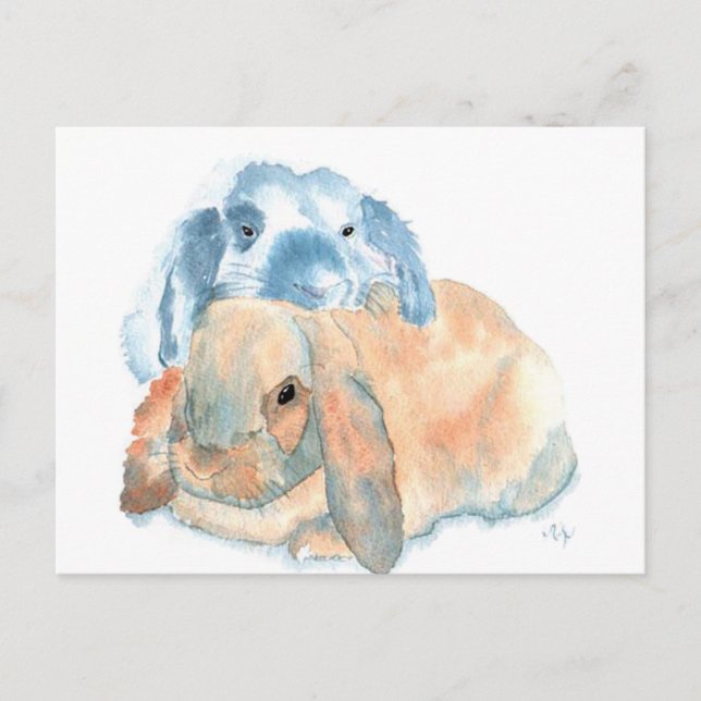 Two Rabbits Postcards (Front)