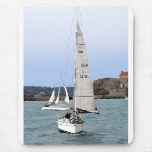 Two racing yachts mouse mat