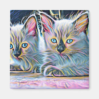 Two ragdoll kittens postcard magnet