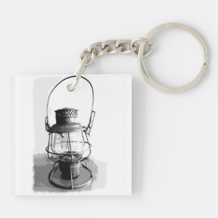 Two Railroad Lanterns Key Ring