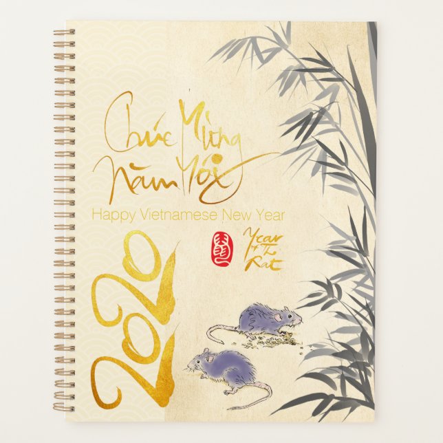 Two Rats Bamboo Vietnamese New Year 2020 Planner (Front)