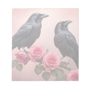 Two Ravens and Roses Notepad
