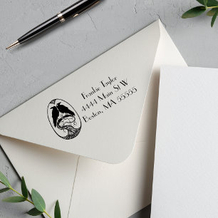 Two Ravens Illustration  Personalised Self-inking Stamp
