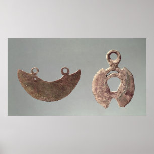 Two razors, from the Hallstatt cemetery Poster