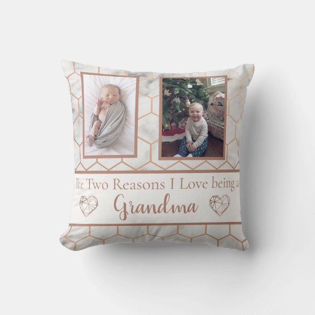 two reasons i love being a grandma personalised cushion (Front)