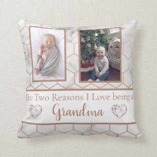 two reasons i love being a grandma personalised cushion