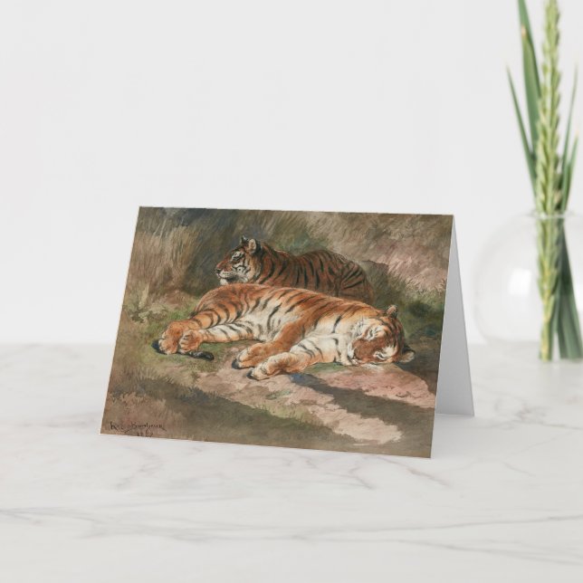 Two Recumbent Tigers | Rosa Bonheur Card (Front)