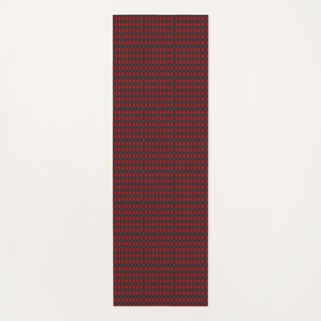 Two red and black geometric pattern ties yoga mat (Front)