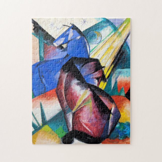 Two red and blue horses by Franz Marc Jigsaw Puzzle (Vertical)