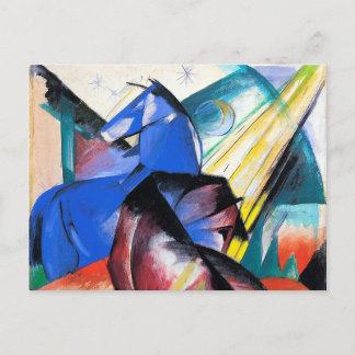 Two red and blue horses by Franz Marc Postcard
