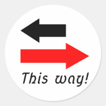 Two Red black arrows pointing the way direction