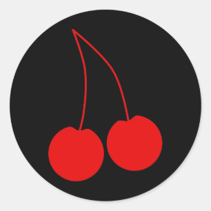Two Red Cherries. Classic Round Sticker