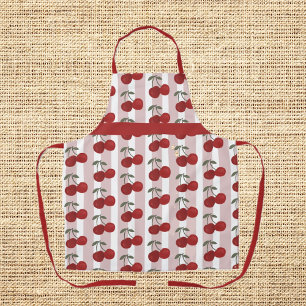 Two Red Cherries Illustration   Cute Fruit Art  Apron