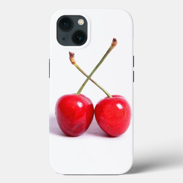 Two Red Cherries On White Case-Mate iPhone Case (Back)