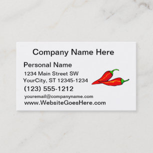 Two Red Chilli Peppers on Side Business Card