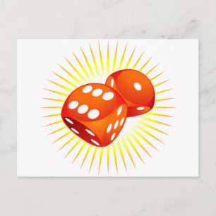 Two red dices. postcard