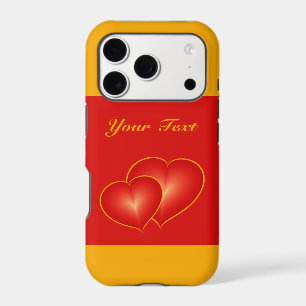 Two Red Hearts, Modern Digital Art Graphic Custom