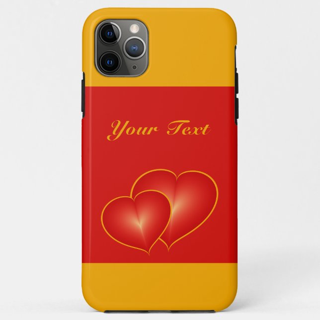 Two Red Hearts, Modern Digital Art Graphic Custom Case-Mate iPhone Case (Back)