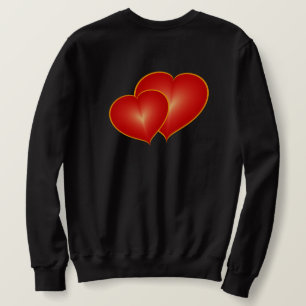 Two Red Hearts, Modern Digital Art Graphic Sweatshirt