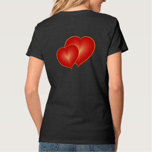 Two Red Hearts, Modern Digital Art Graphic T-Shirt