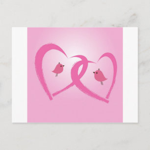 Two red hearts postcard