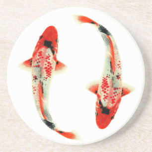 Two Red Koi Coaster