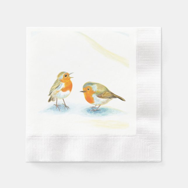 Two Red Robins   Napkin (Front)