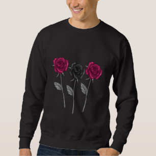 Two Red Roses And One Black Rose For Adults Sweatshirt
