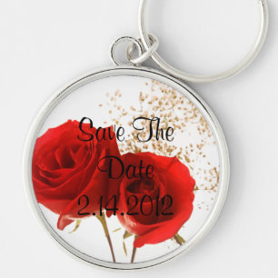 Two Red Roses Key Ring