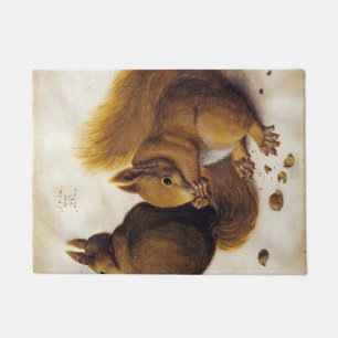 Two Red Squirrels (by Albrecht Dürer) Doormat