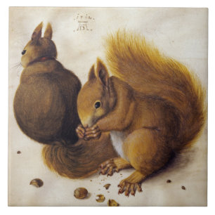 Two Red Squirrels (by Albrecht Dürer) Tile