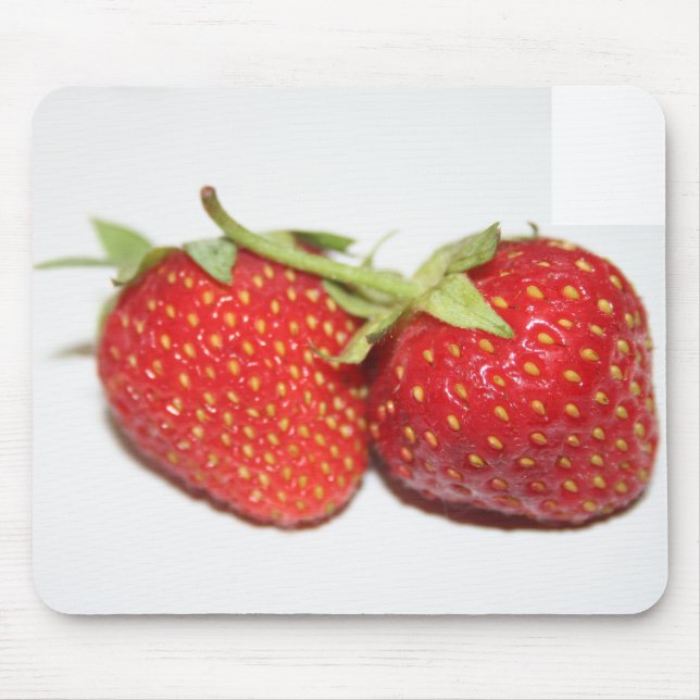 Two Red Strawberries Photo Mousemat (Front)