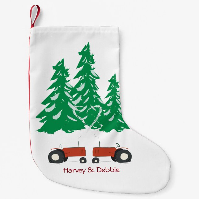 Two Red Tractors Christmas Stocking (Front)